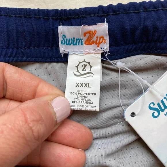 SwimZip Men's 8" Swim Trunks Boxer Brief Liner"Color Pop" UPF 50 nwt XXXL